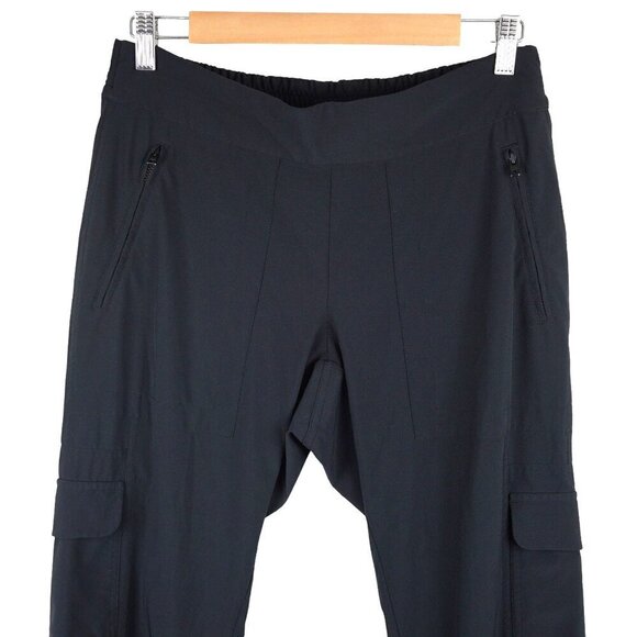 Athleta‎ Active Black Cargo Pants With Zipper Pockets & Elastic Waist - Size 8P - Picture 3 of 9